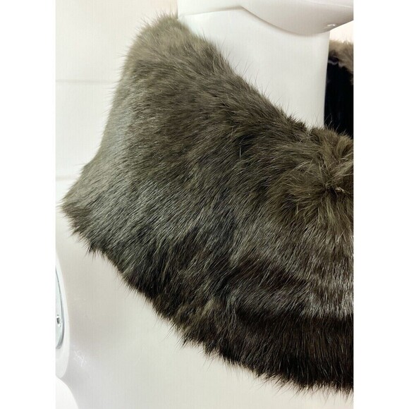 Genuine Brown Rabbit Stole Clip One Size Retro Glam Mob Wife - Picture 3 of 8